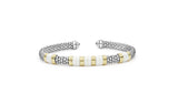 "White Caviar" Station White Ceramic Versa Torque Bracelet