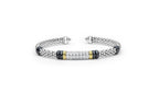 "Black Caviar" Diamond Station Black Ceramic Versa Torque Bracelet