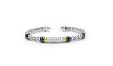 "Black Caviar" Diamond Station Black Ceramic Versa Torque Bracelet