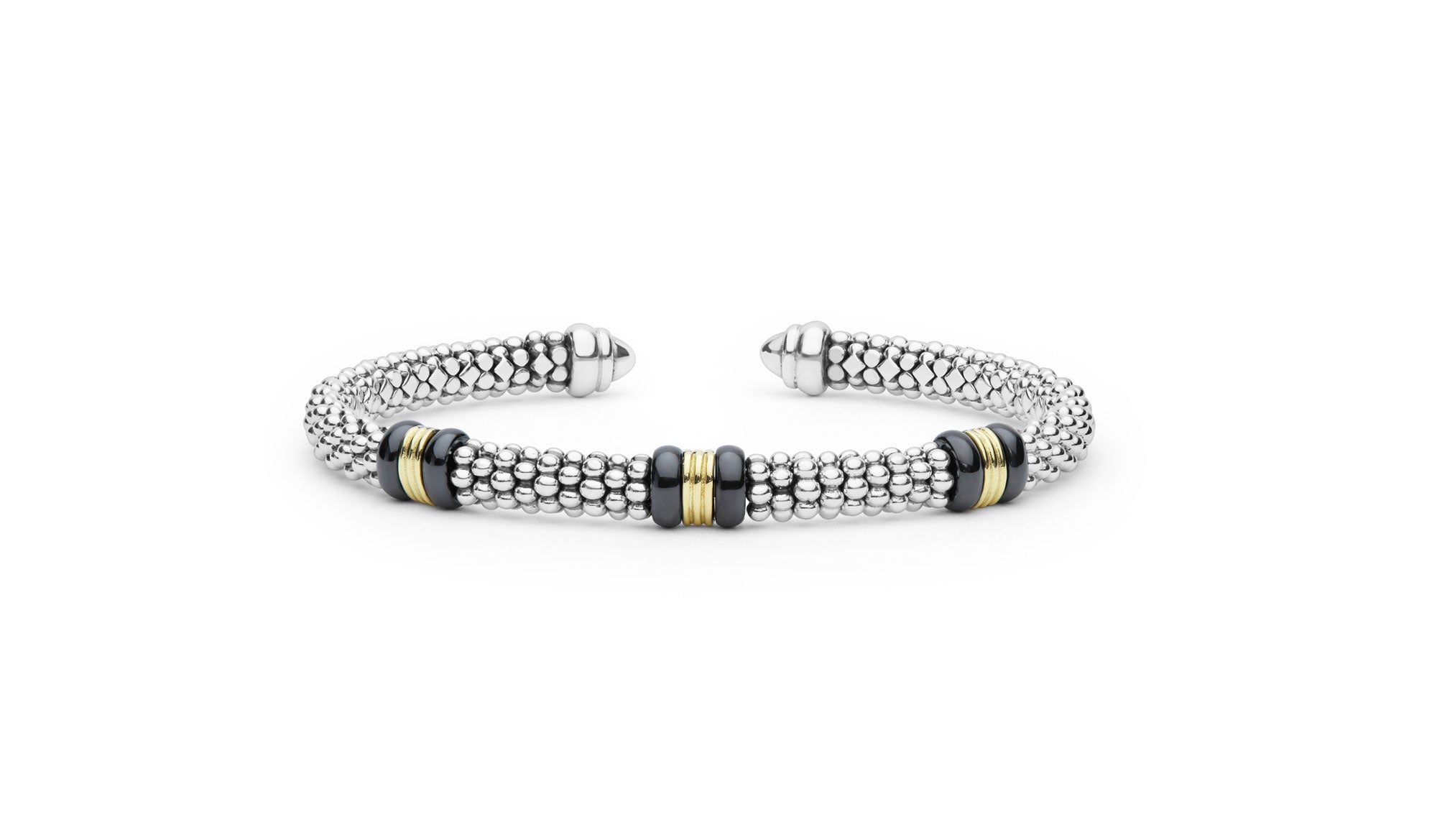 "Black Caviar" Station Black Ceramic Versa Torque Bracelet