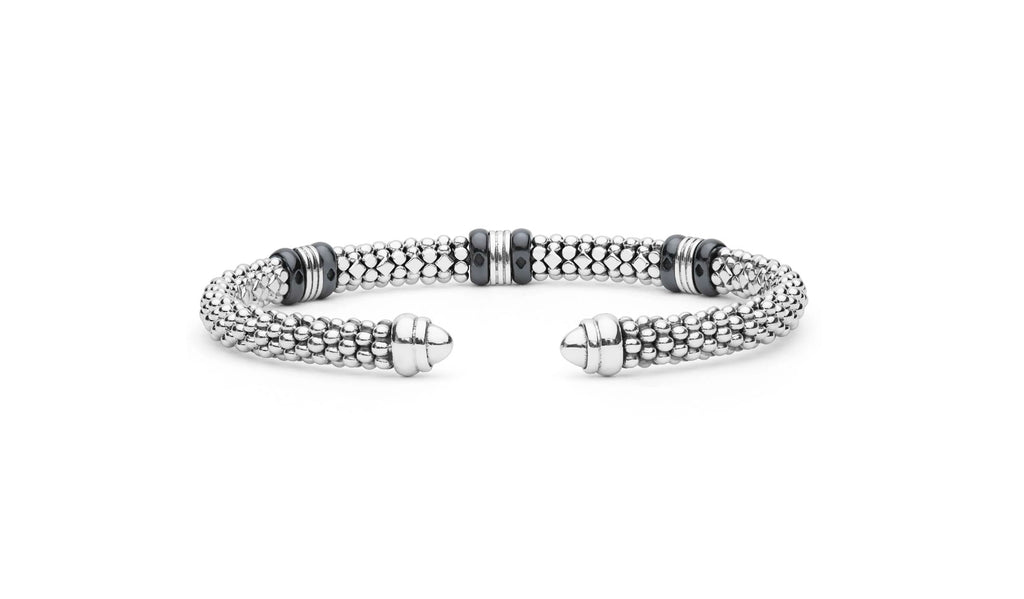 "Black Caviar" Station Black Ceramic Versa Torque Bracelet