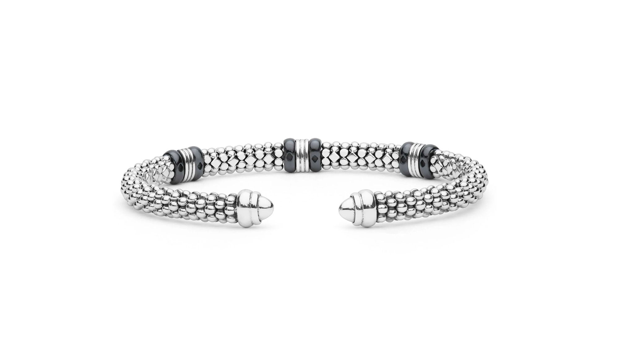 "Black Caviar" Station Black Ceramic Versa Torque Bracelet