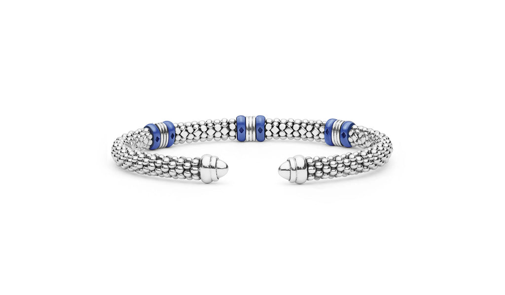 "Blue Caviar" Station Ultramarine Ceramic Versa Torque Bracelet