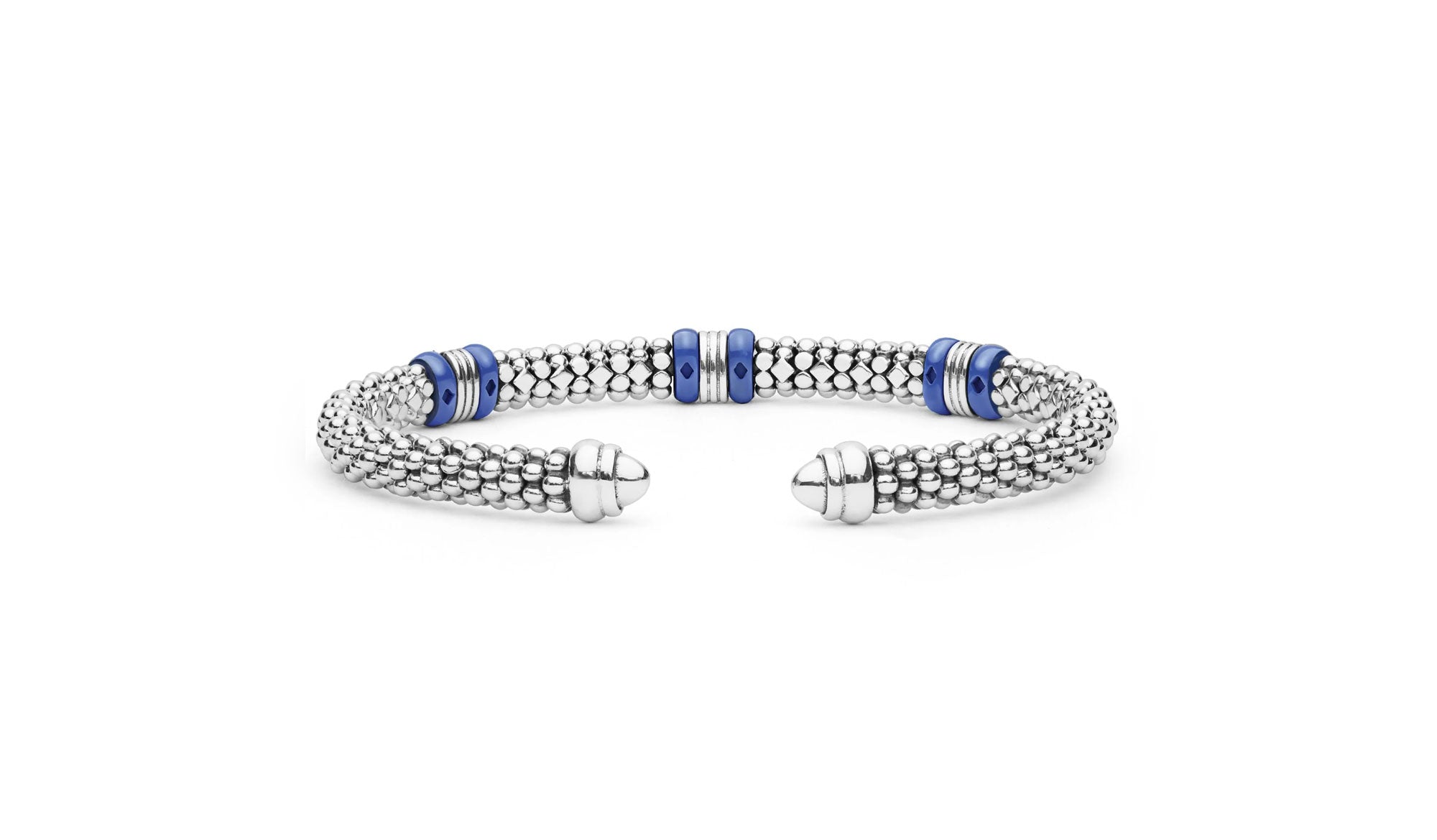 "Blue Caviar" Station Ultramarine Ceramic Versa Torque Bracelet