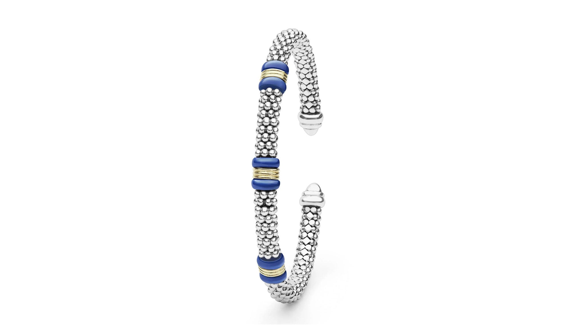 "Blue Caviar" Station Ultramarine Ceramic Versa Torque Bracelet