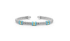 "Blue Caviar" Station Blue Ceramic Versa Torque Bracelet