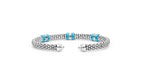 "Blue Caviar" Station Blue Ceramic Versa Torque Bracelet