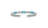 "Blue Caviar" Station Blue Ceramic Versa Torque Bracelet