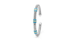 "Blue Caviar" Station Blue Ceramic Versa Torque Bracelet