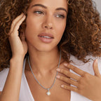 "Luna" Pearl Diamond Caviar Necklace