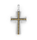 LAGOS "Anthem" Two-Tone Caviar Beaded Cross Amulet