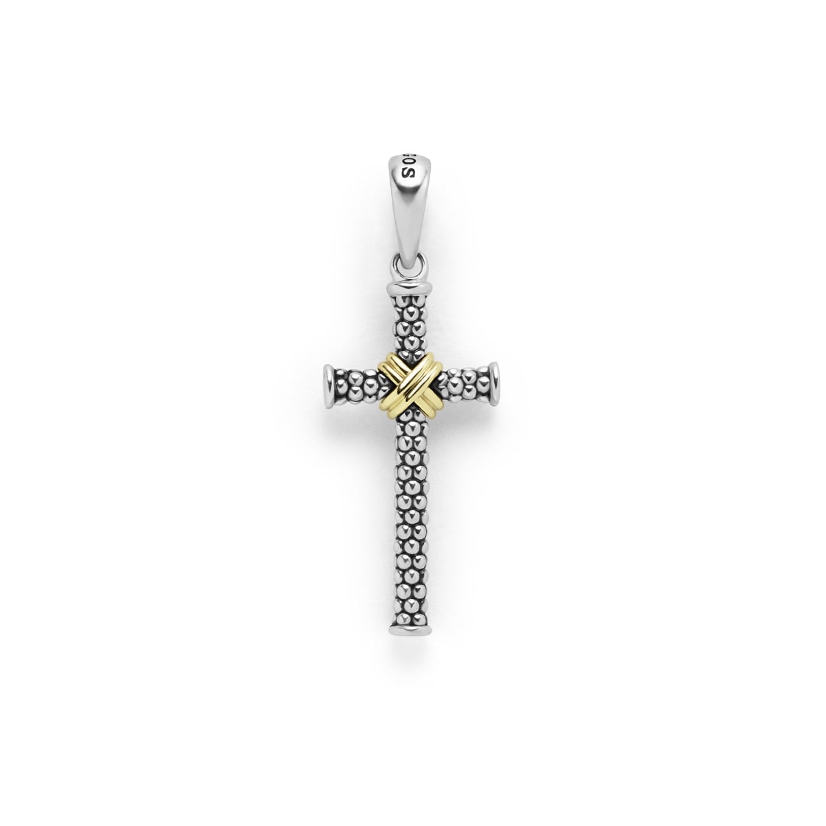 LAGOS "Anthem" Two-Tone Caviar Beaded X Cross Amulet