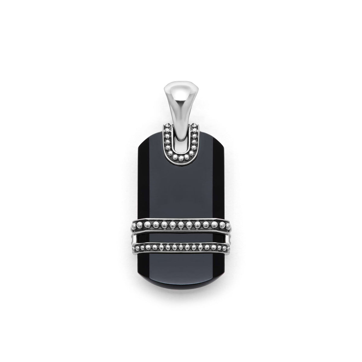LAGOS "Anthem" Black Agate Tag Amulet