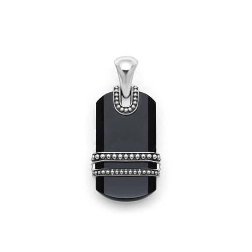 LAGOS "Anthem" Black Agate Tag Amulet