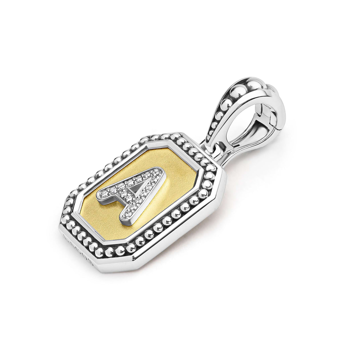 "Signature Caviar" Octagon Diamond Initial A Charm