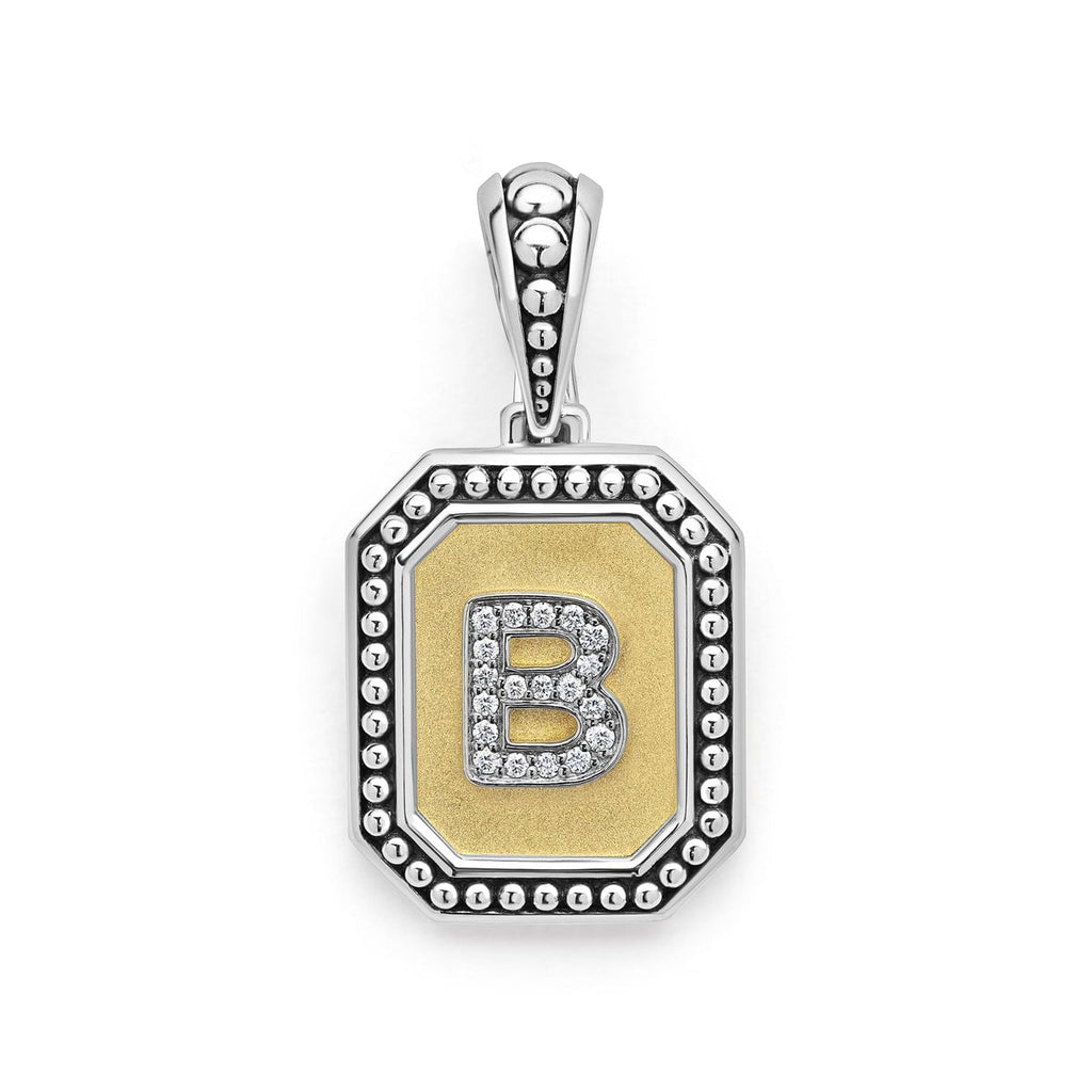 LAGOS "Signature Caviar" Octagon Diamond B Initial Charm