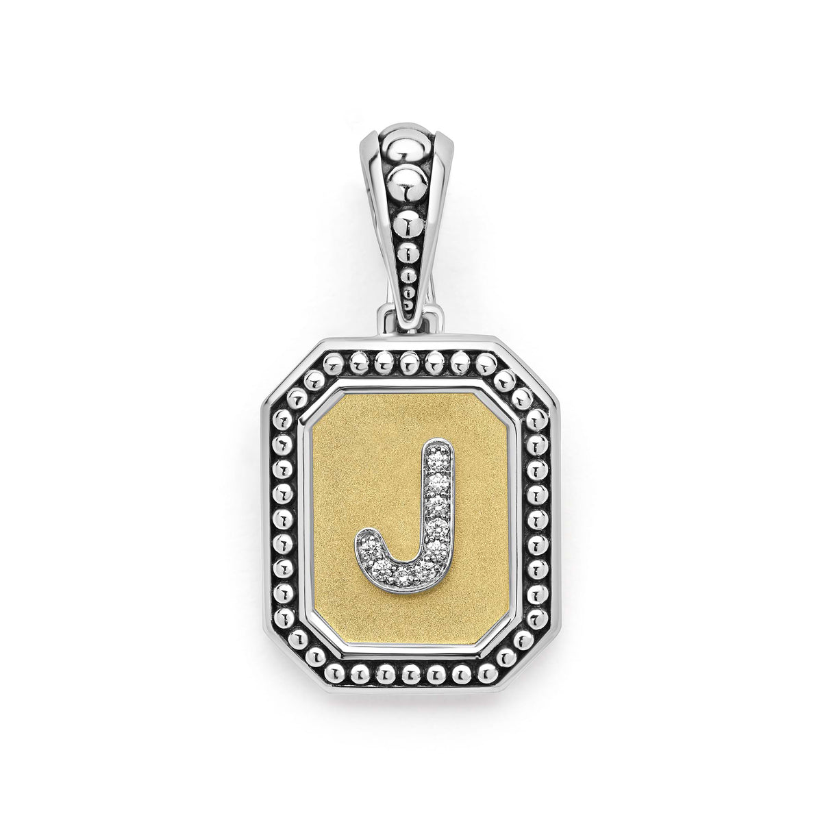 LAGOS "Signature Caviar" Octagon Diamond J Initial Charm