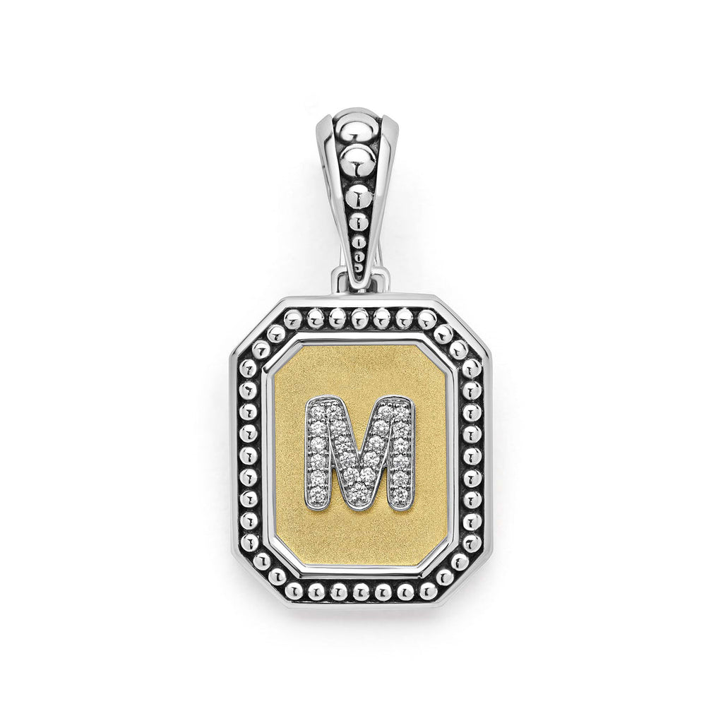 LAGOS "Signature Caviar" Octagon Diamond M Initial Charm