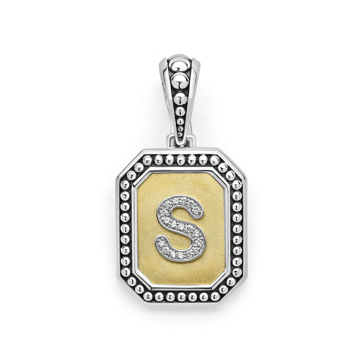 LAGOS "Signature Caviar" Octagon Diamond S Initial Charm