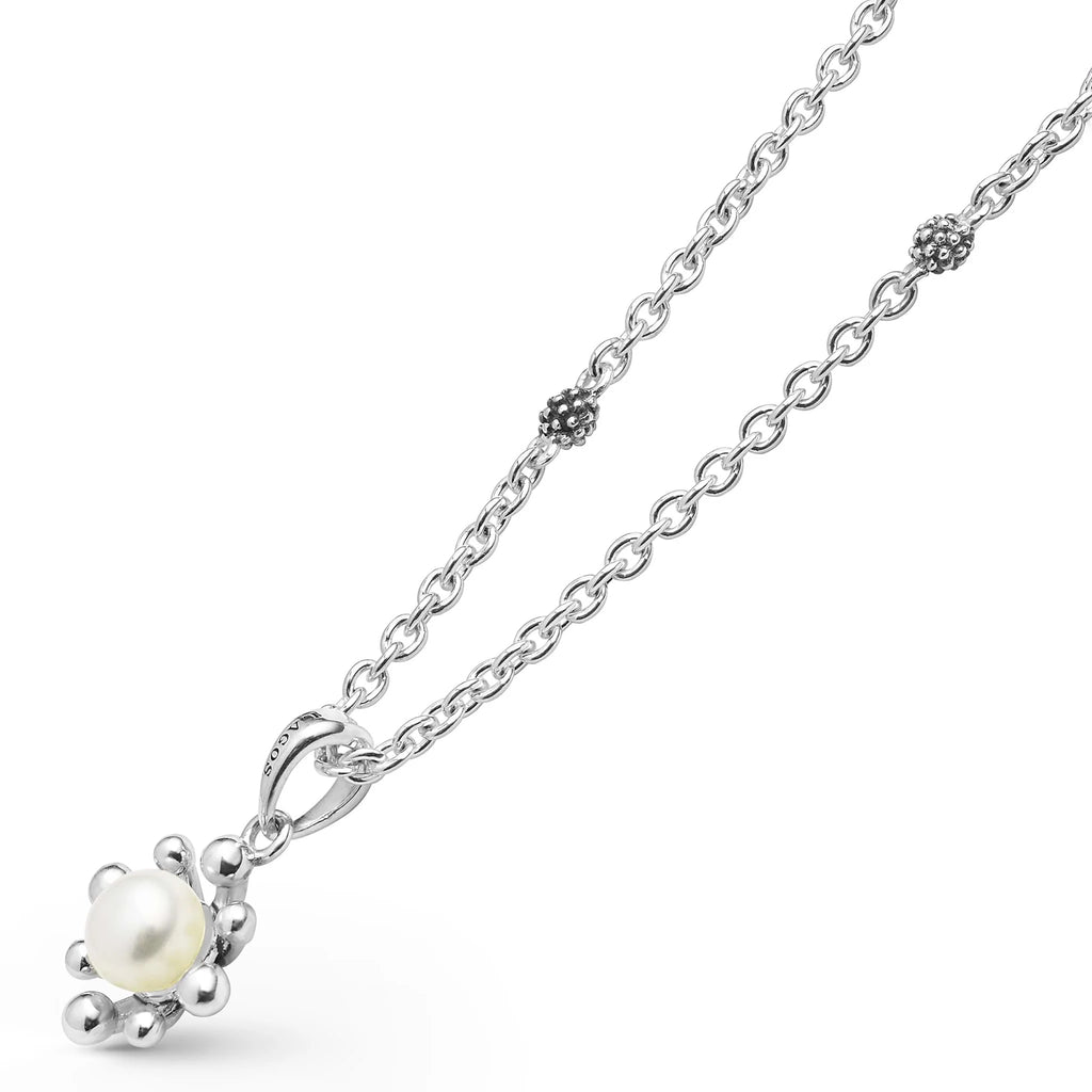 "Luna" Fleur Pearl Pendant Necklace