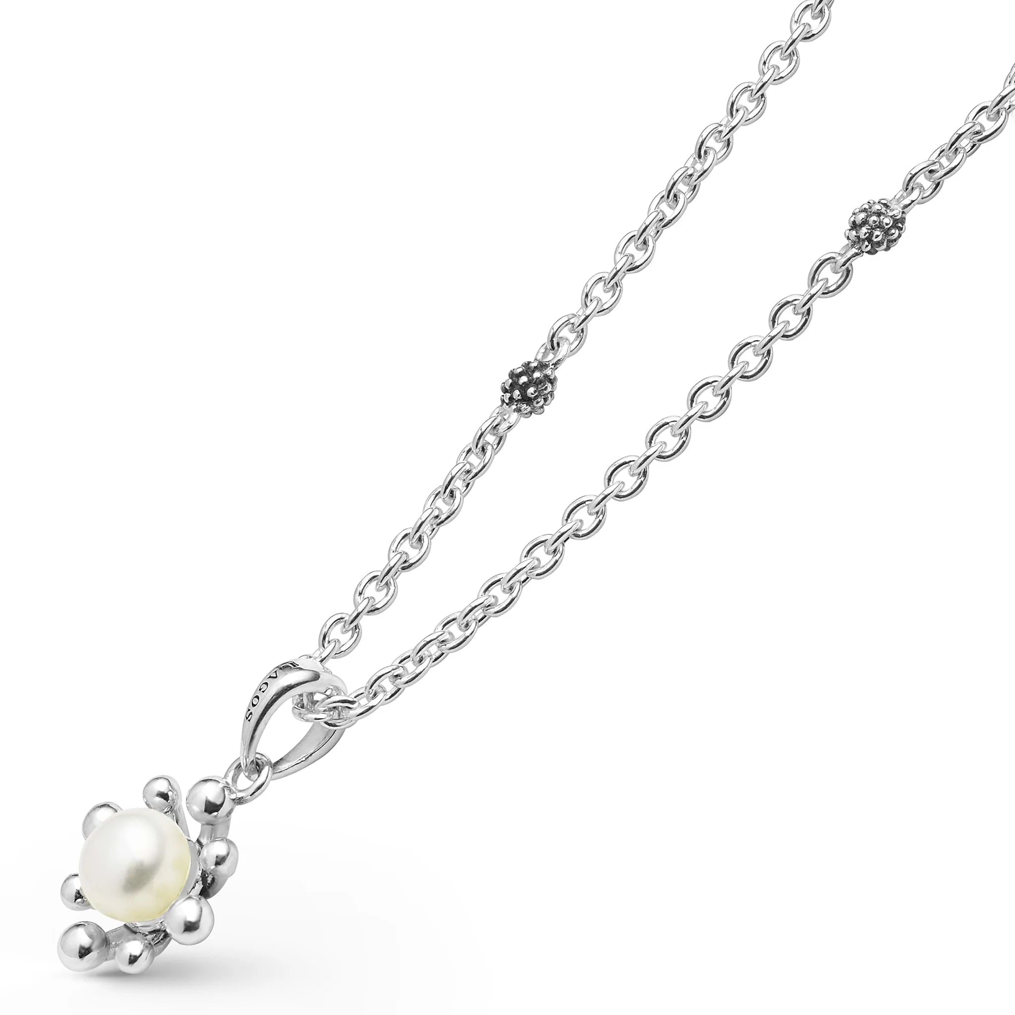 "Luna" Fleur Pearl Pendant Necklace