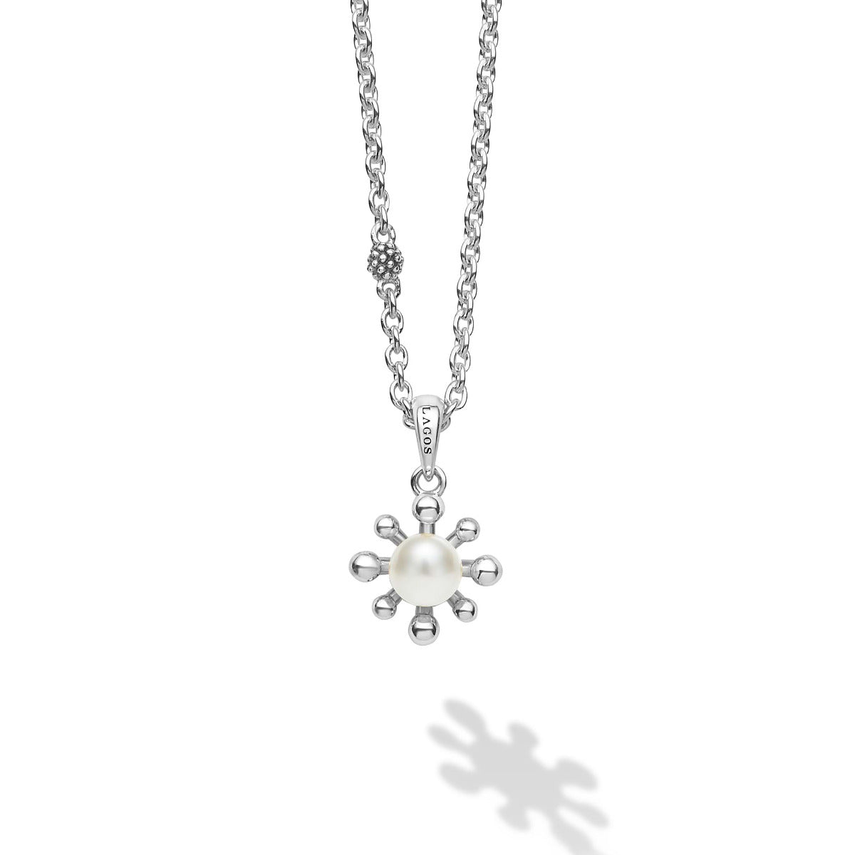 LAGOS "Luna" Fleur Pearl Pendant Necklace