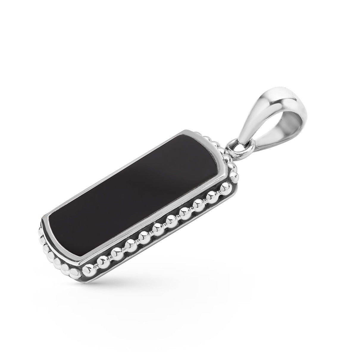 "Anthem" Black Agate Tag Amulet