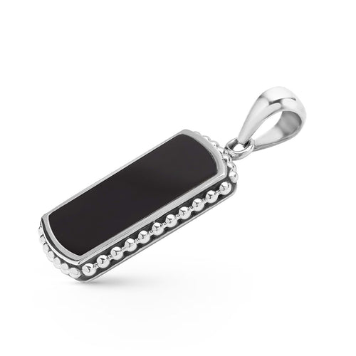 "Anthem" Black Agate Tag Amulet