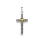 LAGOS "Anthem" Two-Tone Caviar Beaded Cross Amulet