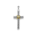 LAGOS "Anthem" Two-Tone Caviar Beaded Cross Amulet