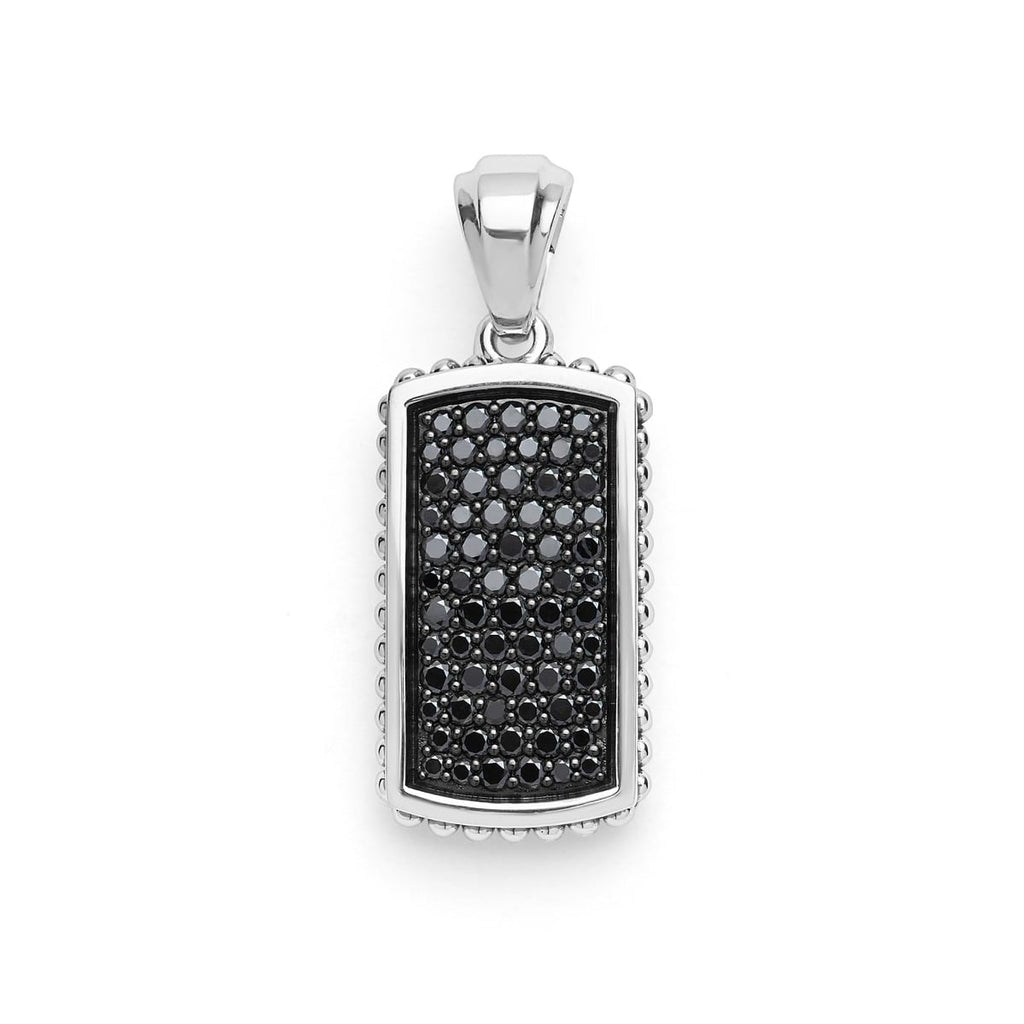 LAGOS "Anthem" Sterling Silver Beaded Black Diamond Tag Amulet