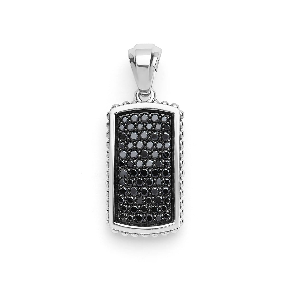 LAGOS "Anthem" Sterling Silver Beaded Black Diamond Tag Amulet