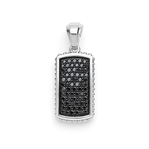 LAGOS "Anthem" Sterling Silver Beaded Black Diamond Tag Amulet