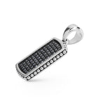 "Anthem" Sterling Silver Beaded Black Diamond Tag Amulet