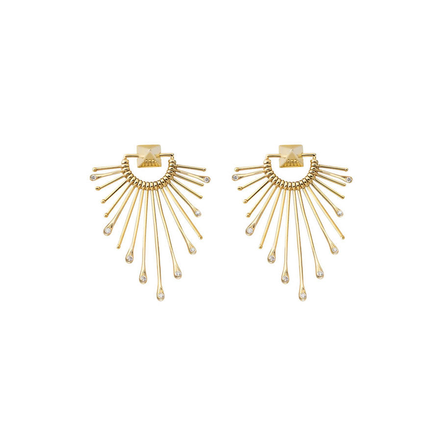 Peruffo Slide Diamond Drop Earrings in 18kt Yellow Gold