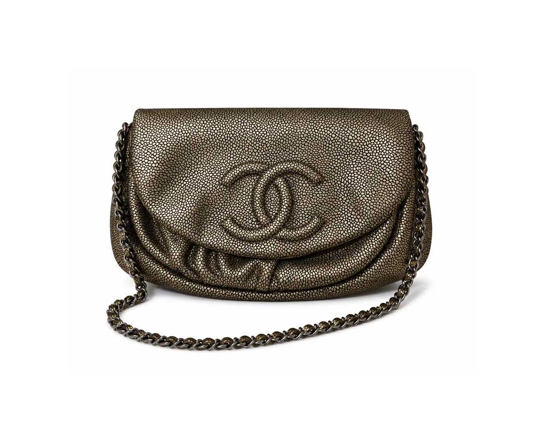Chanel Metallic Half Moon Wallet on Chain