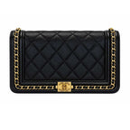 Chanel Black Caviar Chain Around Boy Wallet on Chain