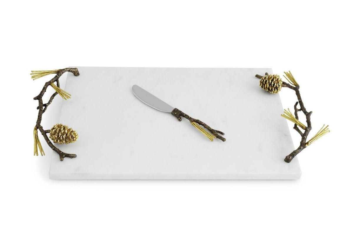 Michael Aram Pine Cone Cheese Board With Knife