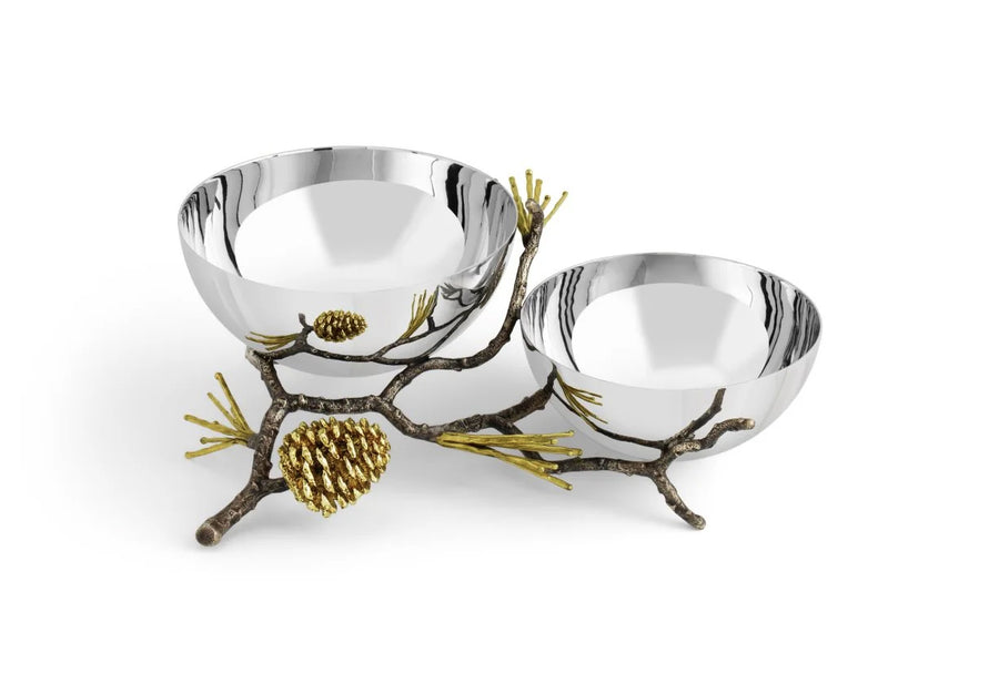 Michael Aram Pine Cone Double Bowl