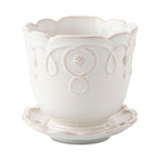 Juliska Jardin Du Monde 5.25" Planter with Saucer - Whitewash