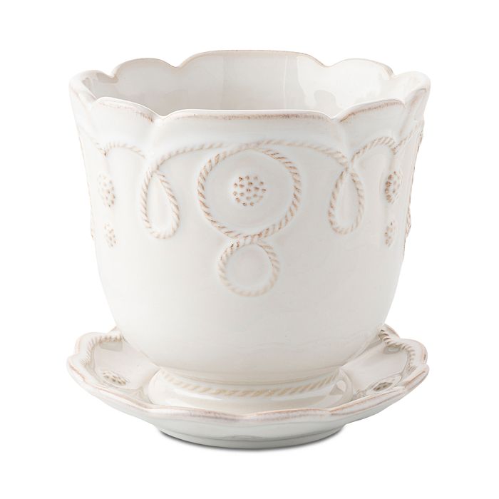 Juliska Jardin Du Monde 5.25" Planter with Saucer - Whitewash