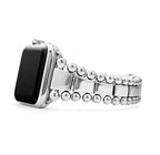 "Smart Caviar" Black Stainless Steel Watch Bracelet, 42/44mm. Fits the Series 1 through 8 Apple Watch® for the 42mm through 45mm sizes