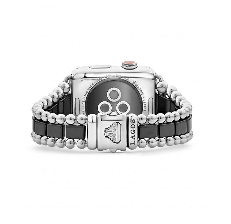 "Smart Caviar" Matte Black Ceramic and Stainless Steel Watch Bracelet-42-49mm