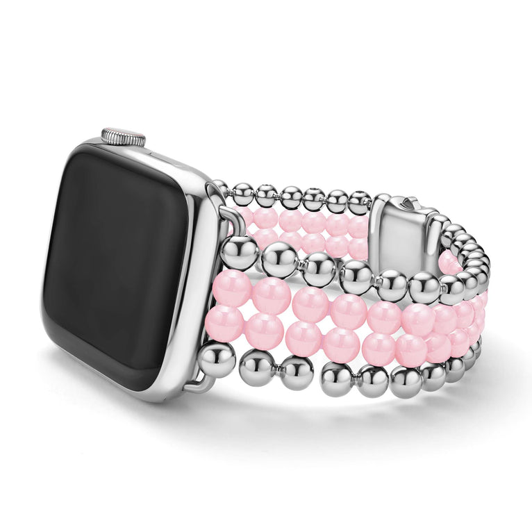 LAGOS Pink Ceramic and Stainless Steel Infinite Watch Bracelet-38-45mm