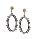Armenta "Old World" Gold Oval Diamond Drop Earrings