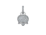 Chantecler medium Campanella bell pendant in 18K white gold with pavé-set white diamonds.
