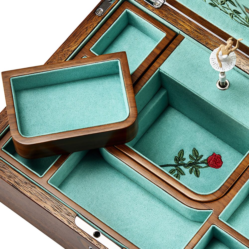 Sleeping Beauty Walnut Wood Jewelry Box
