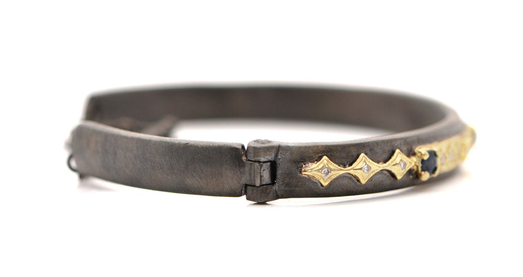 Gold Bar and Crivelli Kick Cuff Bracelet