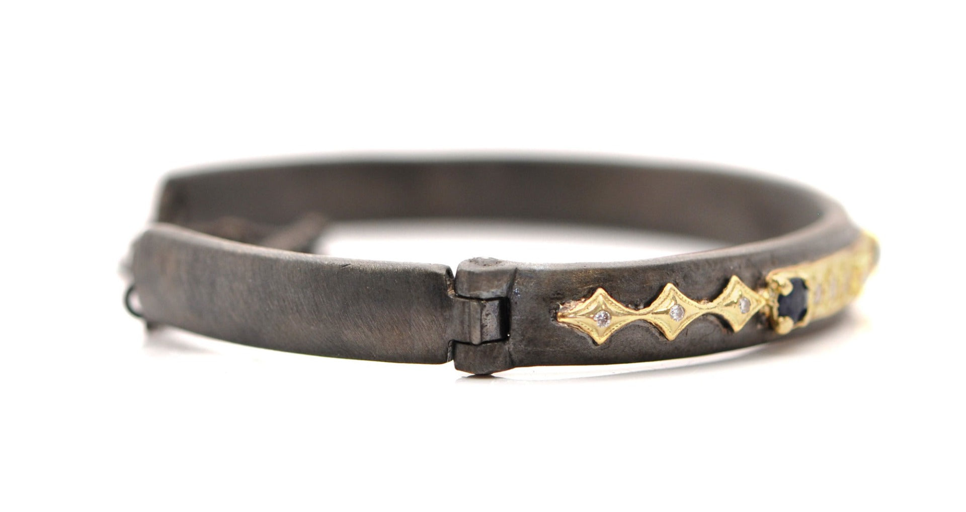 Gold Bar and Crivelli Kick Cuff Bracelet