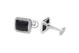 "Black Knight" Diamond & Spinel Cufflinks in 18kt White Gold